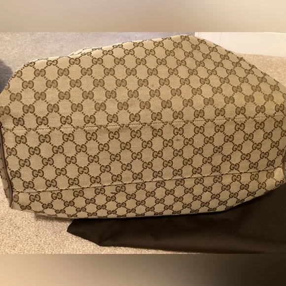 Vintage Authentic Larger GUCCI SUKEY Bag with lavender / purple trim RARE - Picture 13 of 16